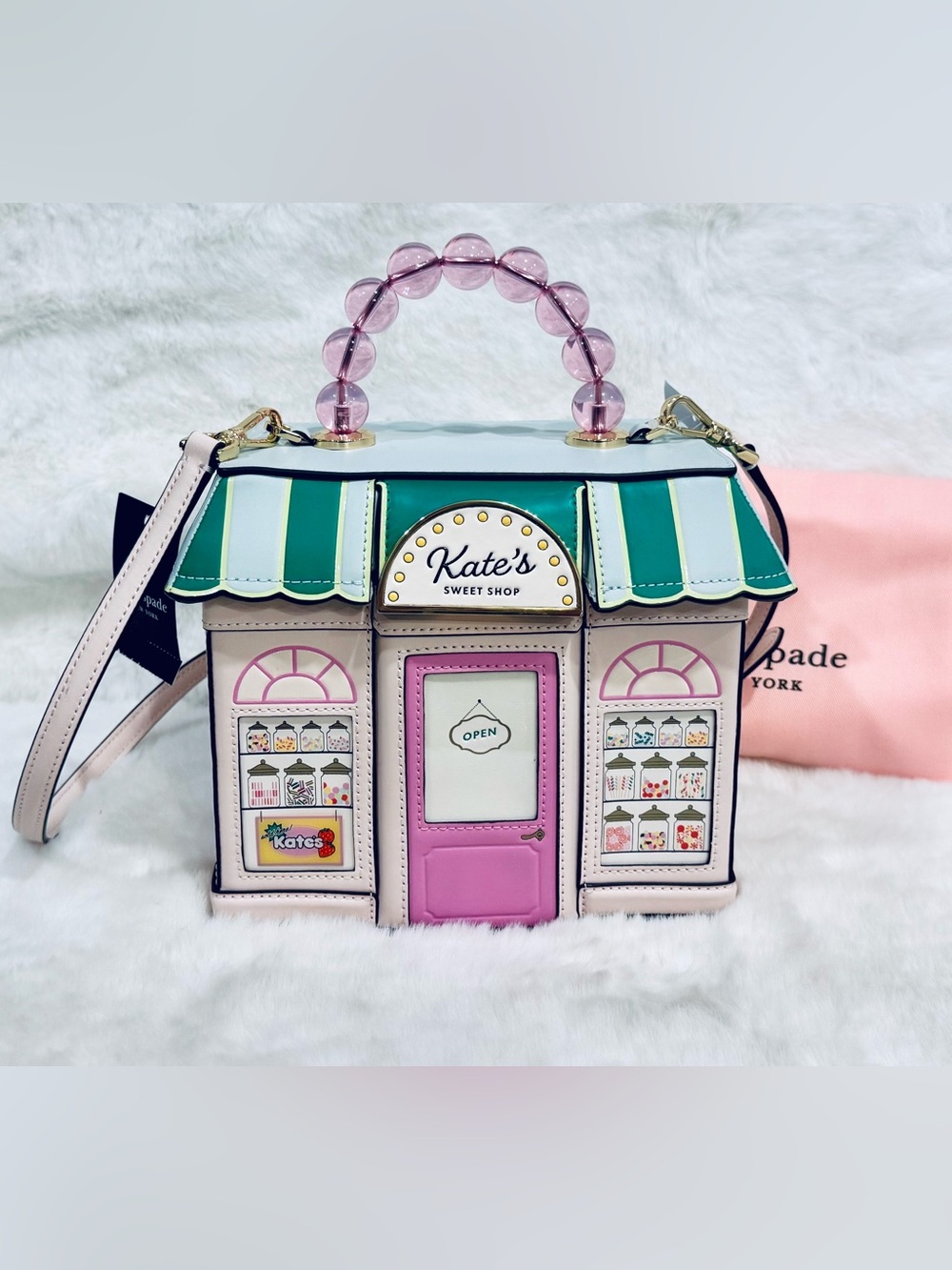 kate spade Sweet Shop bag crossbody Novelty pink Candy house store NWT